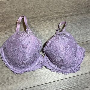 Victoria’s Secret Bombshell Plunge Push-Up Bra 36DDD Purple Lace lingerie Sexy